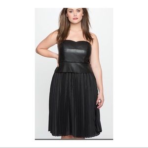 Eloquii Faux Leather Bustier Dress